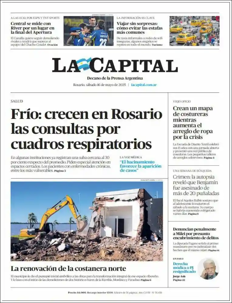 Evolucion Streaming | RADIO COSMOS - Tapa del diario La Capital Rosario