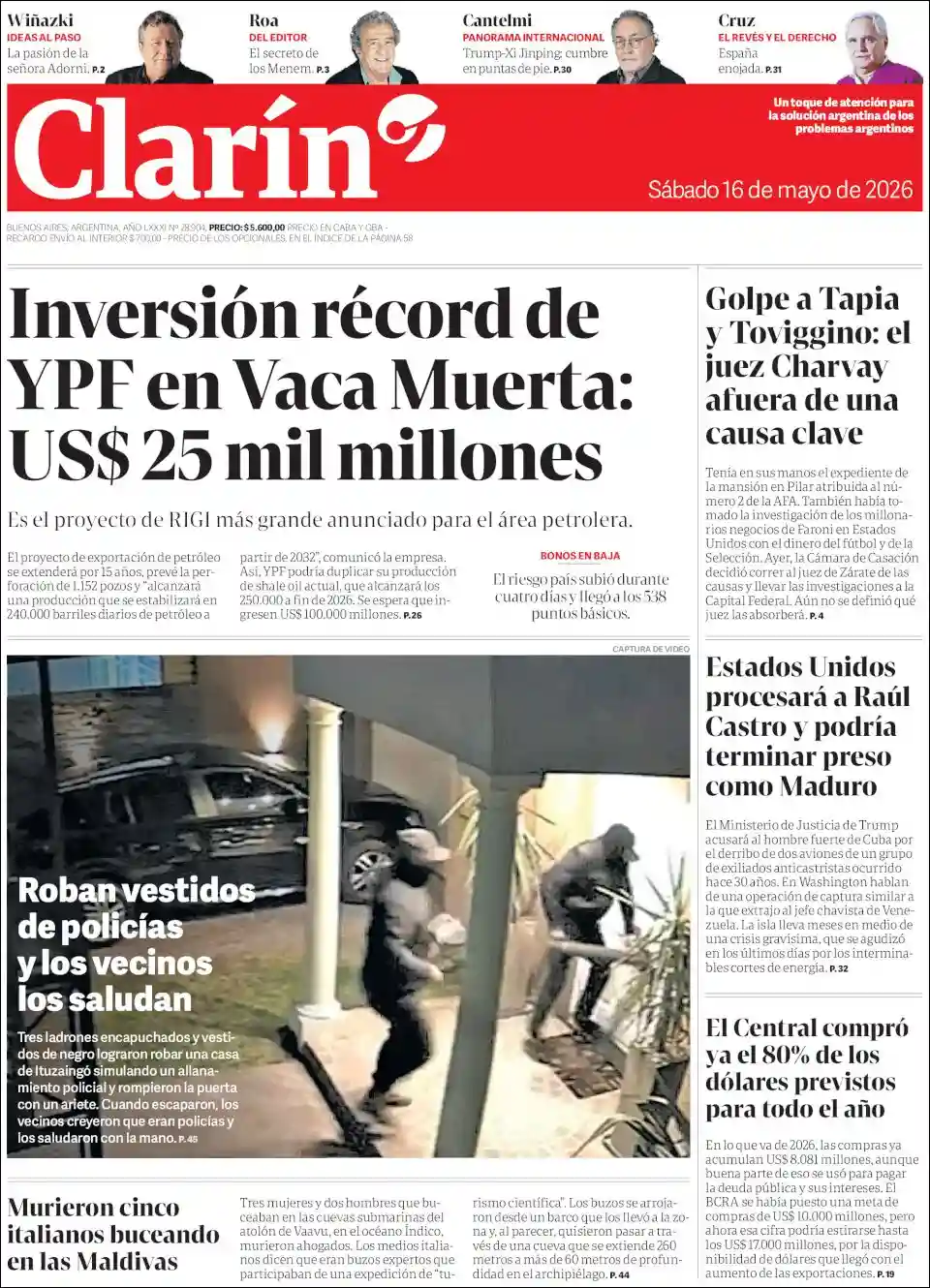 Evolucion Streaming | RADIO COSMOS - Tapa del diario Clarin