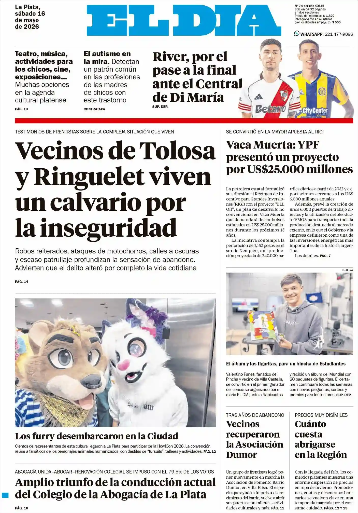 Evolucion Streaming | RADIO COSMOS - Tapa del diario El Dia