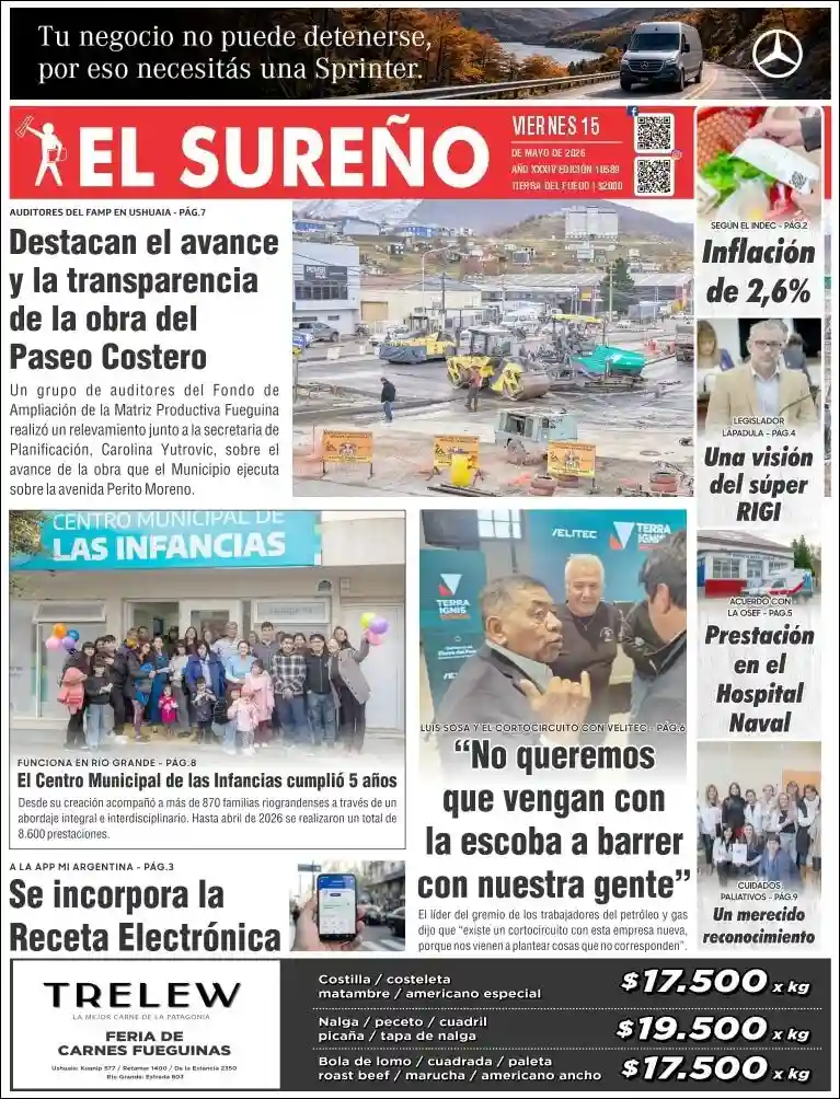 Evolucion Streaming | RADIO COSMOS - Tapa del diario El Sureño