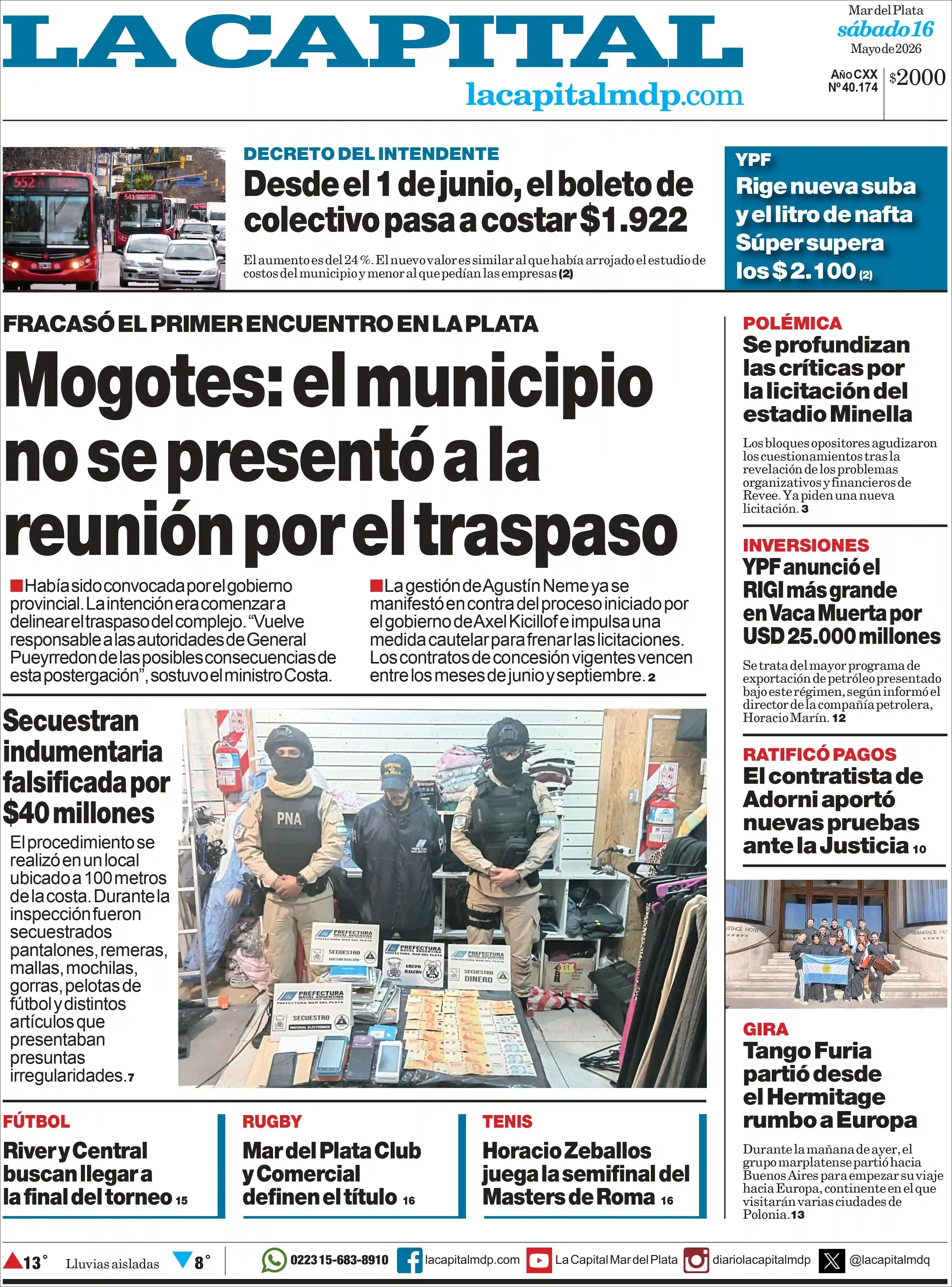 Evolucion Streaming | RADIO COSMOS - Tapa del diario La Capital