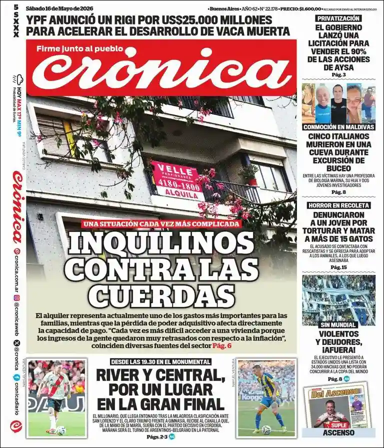 Evolucion Streaming | RADIO COSMOS - Tapa del diario Crónica